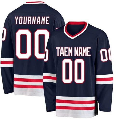 Personalisiertes Hockey-Trikot, gestalten Sie Ihr Hockey-Trikot mit Ihrem Namen/Team/Nummer, marine, One size