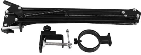 Mikroskop-Halterungsarm, Industrie-Mikroskophalter, Metall-Monokular-Mikroskop, Flexibler Ständer, 360 Grad Verstellbarer Arm und 42-mm-Objektivring-Set, Faltbare Halterung für