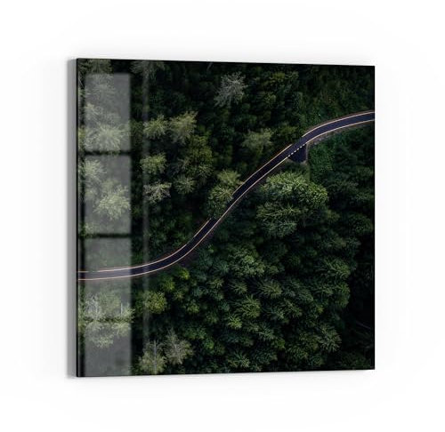 DEQORI Glas-Magnettafel | 30x30 cm cm groß | Motiv Grüne Straßenwelt | Memo-Board aus Glas | Magnetboard inkl. Magnete, Stift & Tuch für Küche & Büro | Tafel magnetisch & beschreibbar