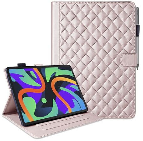 PJExim Case for Lenovo Tab M11 11 Inch 2024 TB330FU with Pen Holder,PU Leather Cover,Multi-Angle Stand with Card Slot,Auto Wake/Sleep Support-Rose Gold
