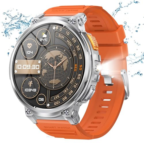 Montre Connectée Homme avec Appels Bluetooth et Écran HD 1.85, IP68 Étanche et Batterie 730mAh Smartwatch avec 120 Modes Sportifs/Fréquence Cardiaque/SpO2/Sommeil Moniteur pour Android iOS, Argenté