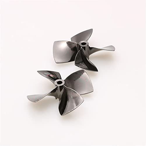 XEBRAD 1pair Metal Propeller 4 Blade CW CCW Paddle For RC Fishing Bait Tug Boat DIY Ship Model Dia 55mm 60mm Shaft Hole 4mm boat metal propeller(60x4mm)