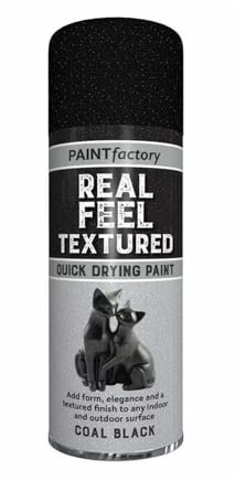 GSV Essentials Real Feel Textured Aerosol, Coal Black Spray, Effect, Long Lasting, Elegance And Texture Finish, Quick Drying, Non Cracking, Indoor And Outdoor, 400ML (1PCS)