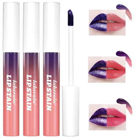 Lip Stain Peel off - 3 Colors Lip Tint Peel Off - Matte Peel Off Lip Stain - Matte Liquid Lipstick Nude Lip Gloss Waterproof Lip Tint Stain Non-stick Cup Peel Off Lipstick Lip Makeup for Women