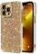 Lafunda for iPhone 13 Pro Max, Case for Womens Girls, Luxury Bling Glitter Diamond Crystal Festival Shiny Case Camera Protection Shockproof Silicone TPU Phone Cover for iPhone 13 Pro Max 6.7, Gold