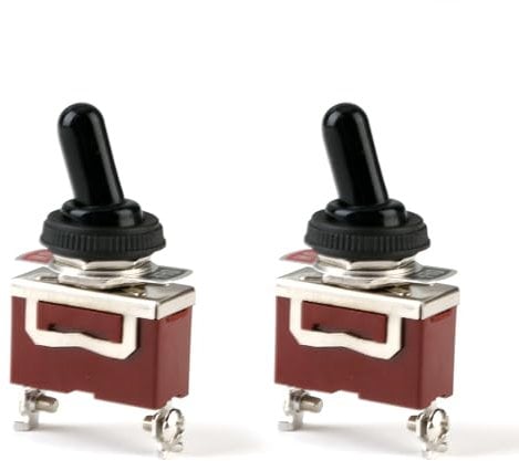 2 Stück Wasserdichter Marine-Kippschalter, 12V DC Toggle Switch, 15A, 2 Polig SPST Ein/Aus Wippschalter mit Wasserdichter Kappe für LKW, Boot, Auto, Langlebig und Robust, Einfache Installation