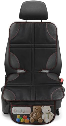 Kindersitzunterlage ISOFIX geeignete Sitzschoner Auto Kindersitz 1 Stück , mit Anti-Rutsch Funktion Autositzschoner, Autositzauflage Sitzschutz, für Babyschale, Kindersitz & Haustiere (Schwarz)