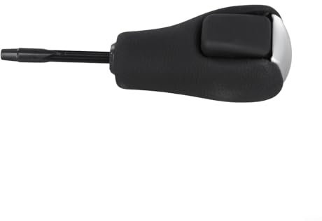 Premium Schaltknauf aus Leder und ABS, für BMW-Modelle für E39, E46, E53, E60, E61, E87, E90 und E92, einfache Installation, 58 mm, Silberfarben