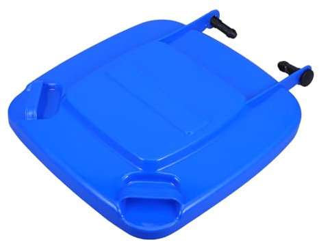 Ciieeo 50l Large Plastic Waste Bin Lid Blue Trash Can Cover Sturdy Dustbin Accessories for Outdoor Garden Use