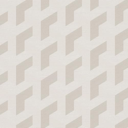 Profhome Grafische Tapete 781504-GU Vliestapete grau weiß silber-grau 0,53 m x 10,05 m / 5,33 m2