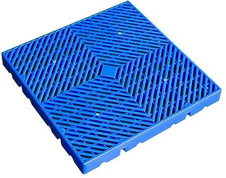 Modulare ineinandergreifende PVC-Bodenmatten für den Außenbereich, 60 x 60 x 0,5 cm, sichere Aufbewahrung, ineinander stapelbare Versandgitterpolster, Gummi-Drainagefliesen, ineinander greifende Gum