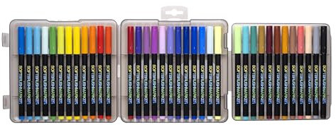 PENOL Soft Brush Stifte Set –36 Farben – wasserbasierte Pinselmarker fur Kunstler, Kalligrafie, Handlettering, Ausmalen & Skizzieren –Lebendige, auswaschbare, mischbare Farbmarker