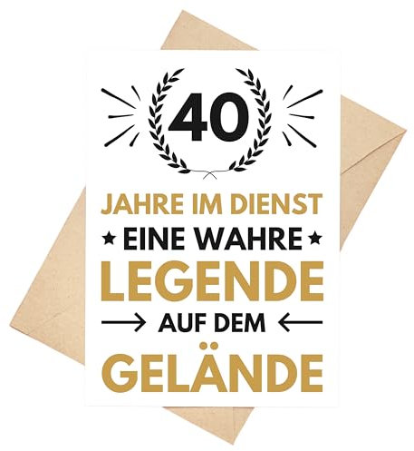 Palanemo Glückwunschkarte Dienstjubiläum 40 Jahre Firmenjubiläum Geschenk Karte 40 jähriges Arbeitsjubiläum