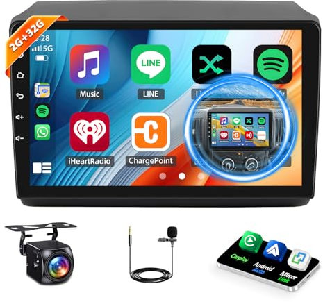 2G+32G Android 13 Car Radio for Fiat Ducato Peugeot Boxer/Citroen Jumper 2006-2023 with Wireless Carplay Android Auto, 9” Touch Screen with Bluetooth GPS WIFI FM RDS+1080P Backup Camera