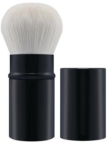 HAPPITON Aérographe rétractable Kabuki – Pinceau de maquillage tout-en-un pour liquide, crème et poudre – Manche en aluminium