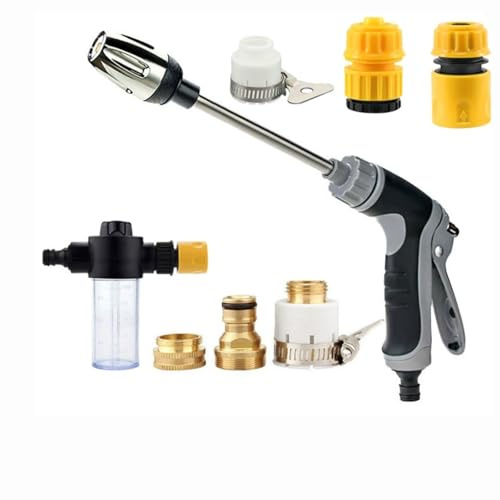 Pistolet haute pression Power Jet pour tuyau d'arrosage - Idéal pour le lavage de voiture, le jardin et la terrasse (#B)
