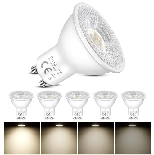 Caldarax LED GU10 Lampen, 5W Dimmbare Reflektor LED Spots, Ersetzt 50W Halogenlampen, 4000K Neutralweißem Licht, 500 Lumen, AC 220V-240V, 120° Breite Abstrahlwinkel, Energiesparende Lampen, 6 Stück