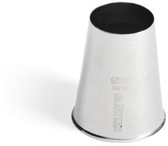 De Buyer - Douille en inox unie - Diamètre 2,4 cm - En Inox, Idéale pour Décorer, Garnir et Remplir, Sans Soudure pour Hygiène Parfaite, S'Adapte aux Poches Pâtissières, Argent