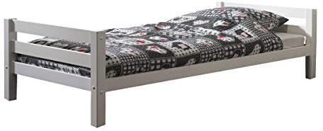 Vipack 'Autobett pibehe14 Pino Bett Kiefer massiv weiß 209 x 98,5 x 63 cm