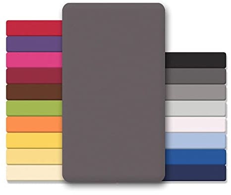 CelinaTex Jersey Topper Spannbettlaken Lucina 200x200-200x220cm anthrazit grau 100% Baumwolle gekämmt bis 12cm Matratzenhöhe Spannbettbezug, Leintuch, Bettlaken, elastisch, Strech, Oeko-Tex