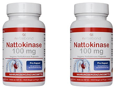 Nattokinase - 2.000 FU - 100 mg Nattokinase - für 6 Monate - 180 vegetarische Kapseln Netzeband (2 Packungen a 90 Kapseln)