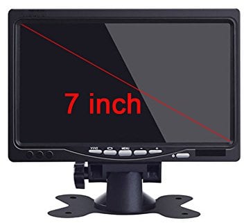 7 Allround-Rückfahrmonitor für Rückfahr- & Front-Kamera / 12-24 Volt/Kamerastromversorgung/Bildspiegelung / 2 Videoeingänge/e-Zulassung/Transporter Camping LKW/Select-Serie