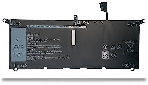 DXGH8 G8VCF H754V 0H754V P82G001 Sostituzione della batteria del laptop per Dell XPS 13 9370 9380 Inspiron 13 7390 7391 2-in-1 5390 5391 7490 Latitude 3301 E3301 Vostro 5390 5391 Series (7.6V 52Wh)