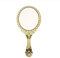 Molinter Handspiegel Professioneller Friseursalon Damen Herrenfriseursalon Hängenden Retro Spiegel mit Griff (Gold)