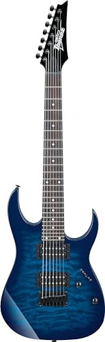 Serie GIO, 7 cuerdas, arce acolchado, puente fijo, HH Infinity R, ráfaga azul trans