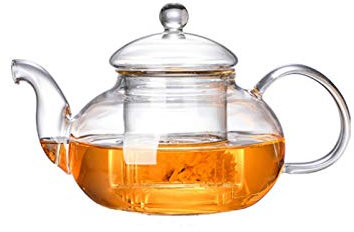 ruirui-home Teiera spessa resistente al calore scaldino teiera in vetro borosilicato tazza di fiori con filtro funzione completa Set regalo (teiera spessa 400 ml)