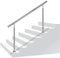Aufun ringhiera per scale ringhiera per corrimano in acciaio inossidabile per scale, interni ed esterni, balcone, parapetto, argento, lunghezza: 160 cm, senza traverse