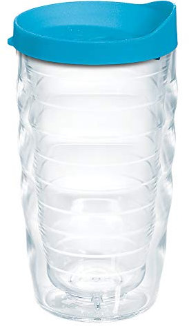 Tervis Clear & Colorful Thermobecher, gewellt, Kunststoff, türkiser Deckel, 284 ml
