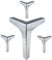 Eidoct 6.7 / 17cm Furniture Legs,Modern Style Furniture Sofa Legs Metal Silver Triangle Feet for Table Cabinet Cupboard Sofa, Polished Chrome