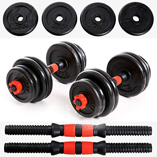 We R Sports Adjustable Cast Iron Dumbbell Set 15kg, 20kg, 25kg, 30kg Fitness Gym Exercise Free Weights (20)