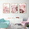 RAILONCH 3 Stück Poster Set, Rosa BlumeWandbilde, Wandkunst Leinwand Poster Wohnzimmer Wohnkultur Ohne Bilderrahmen (Stil 1,50 x 70 cm)