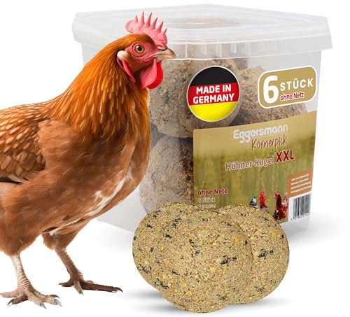 Eggersmann Körnerpick Boulettes de Poulet XXL sans Filet, 6 pièces | Boules de Nourriture pour Poules | pour Une activité ludique | Complément Alimentaire Riche en nutriments