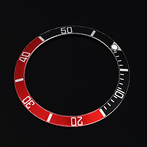 Uhr Lünette Ring, Uhreneinsatz Schleife, 4 Farben Neue Keramik Uhr Armbanduhr Lünette Einsatz Schleife Uhr Ersatzteile Uhrenzubehör Für Männer und Frauen(schwarz+rot)