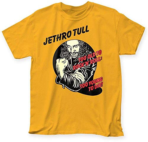Jethro Tull Too Old to Rock N Roll Too Young to Die Album Ct-Shirt Top Yellow L