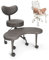 Pipersong Meditationsstuhl, Stuhl mit Rollen für das Sitzen im Schneidersitz, ADHD-/Bürostuhl, mit Lendenwirbelstütze und verstellbarem Hocker, flexibles Design für unruhige Sitzende, Grau