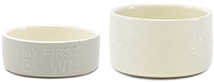 Scruffs My First Icon Puppy Bowl Set - Light Grey/Cream