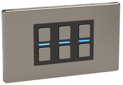 Lightwave LP23MK2 Smart Dimmer with Energy Monitoring, 3 Gang, Stainless Steel - Works with Alexa, Google Assistant, HomeKit. iOS & Android Compatible