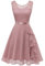 Berylove Robe de cocktail élégante avec ourlet à volants pour femme - Robe de soirée courte, Blush, XL