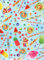 ARKRAFT carta da regalo 3 fogli formato 90 x 65 cm prodotto FSC confezione senza plastica disegno dolci gelati (18-9250)