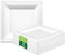 HOMURG Platos de papel cuadrados blancos de 10 pulgadas a granel, 50 unidades, platos cuadrados compostables desechables, plato de carga cuadrado grande de 10 pulgadas, Navidad, fiestas de cumpleaños