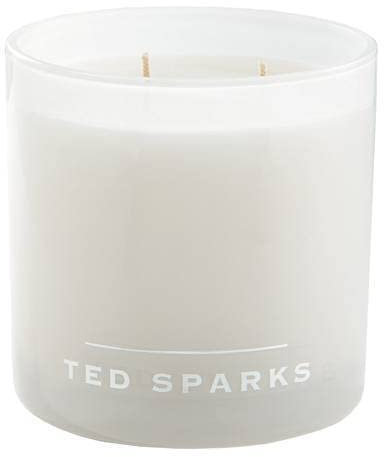 Ted Sparks Fresh Linen Duftkerze White aus Sojawachs hergestellt, Brenndauer: 70 Stunden, TED-IM-CW02