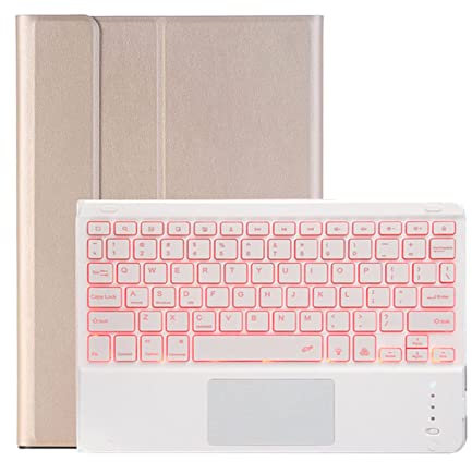 ZKAIAI Custodia con Tastiera per iPad Pro 10.5 (2017)/ iPad Air 3 10.5 (2019), Cover Protettiva Tastiera Retroilluminata 7 Colori Bluetooth con Trackpad e Portamatite