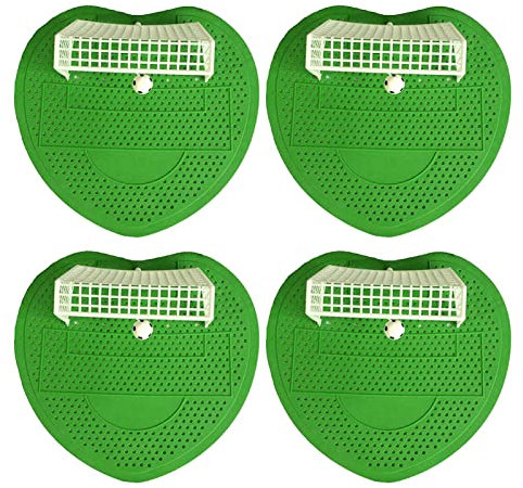 Jomewory Urinalsieb, 4 Stück, Urinal Einsatz Mit Spritzschutz, Fußballtor Design, Urinaleinsatz, Einsätze, Siebe, für Fuß, Bar, Esszimmer, Farbe: Grün