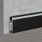 TEN-HIGH 2 Stücke Aluminium Sockelleiste,LED-Sockelleisten-Lichtleisten,Fußleisten Sockelleiste 15 * 80 * 10mm für Wohnzimmer,Schlafzimmer,Heimkino,schwarz,exteral angle connector