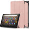 XFDSFDL® Protective Cover for Amazon Fire HD 10 (2023 13th Gen) (10.1 Inch) Ultra Thin PU Leather Flip Case with Auto Wake/Sleep Tri-fold Built Stand Holster Device Shell Rose Gold