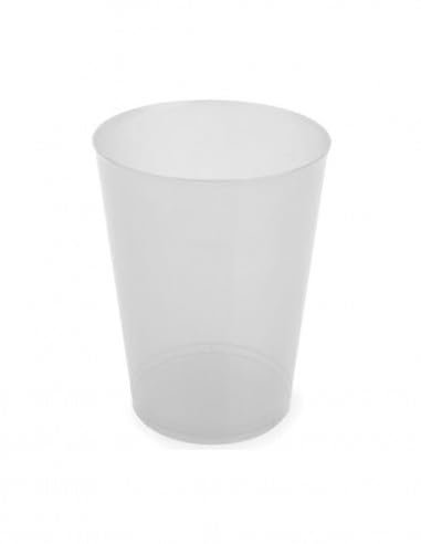 TELEVASO - 500 unidades - Vaso Sidra 500 ml Reutilizable - Polipropileno (PP) - Color traslúcido - Vaso ecológico libre de BPA, Ideal para cerveza, cubatas, agua